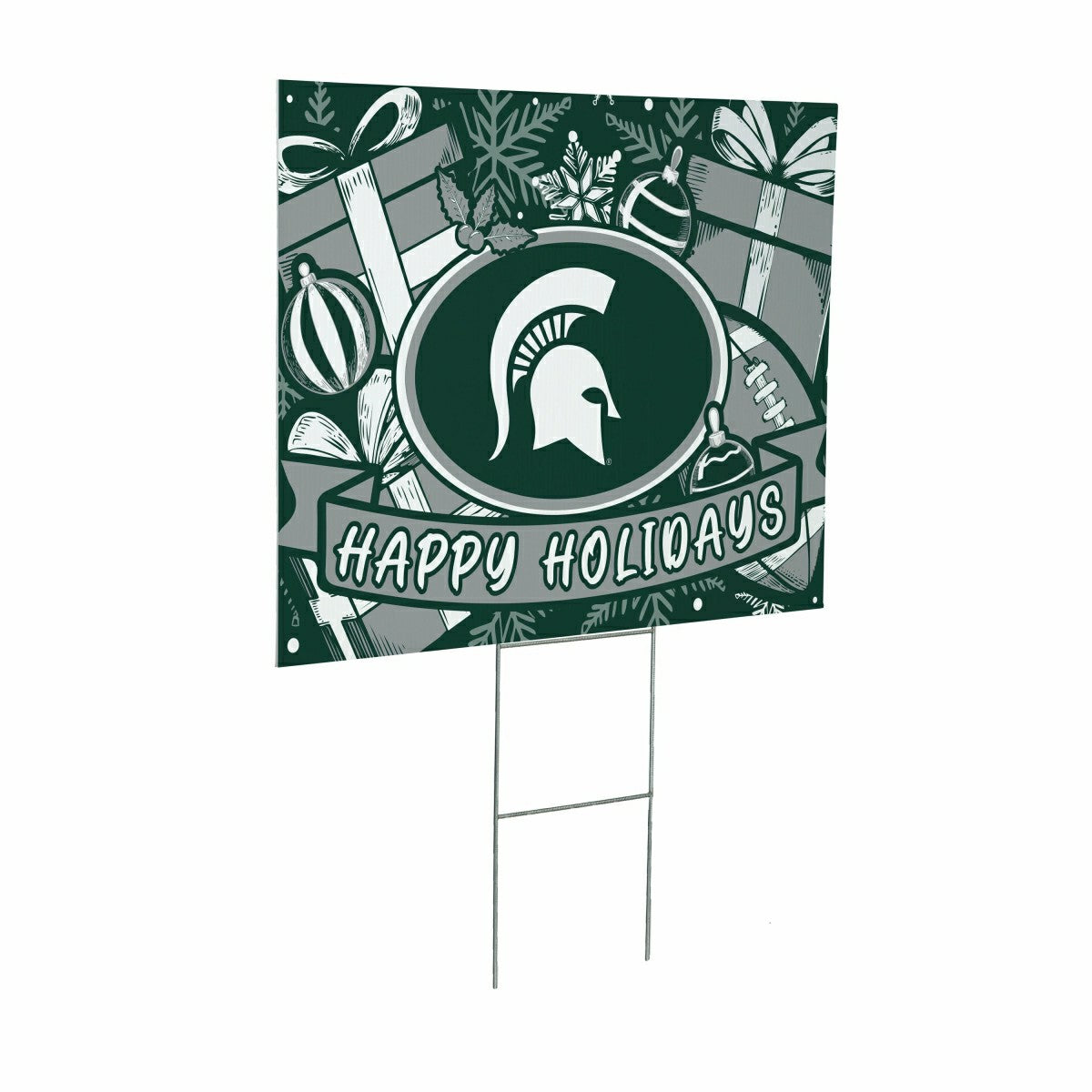 Michigan State University Yard Sign, Holiday - Collegiate Home