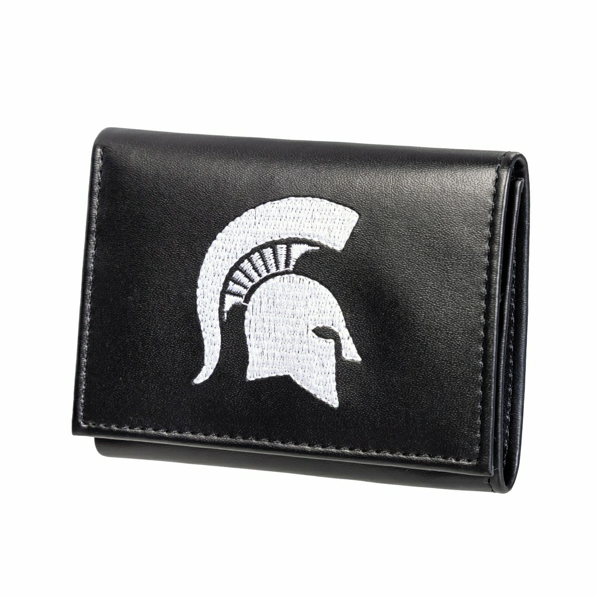 Michigan State University Black Tri-Fold Embroidered Wallet w/ RFID Blocking - Collegiate Home