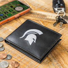 Michigan State University Black Bi-Fold Embroidered Wallet w/ RFID Blocking - Collegiate Home