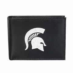 Michigan State University Black Bi-Fold Embroidered Wallet w/ RFID Blocking - Collegiate Home