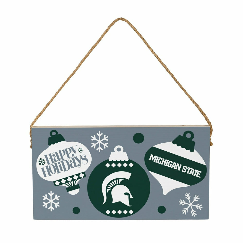 Michigan State University Holiday Wood Wall Sign, 6x11 - Collegiate Home