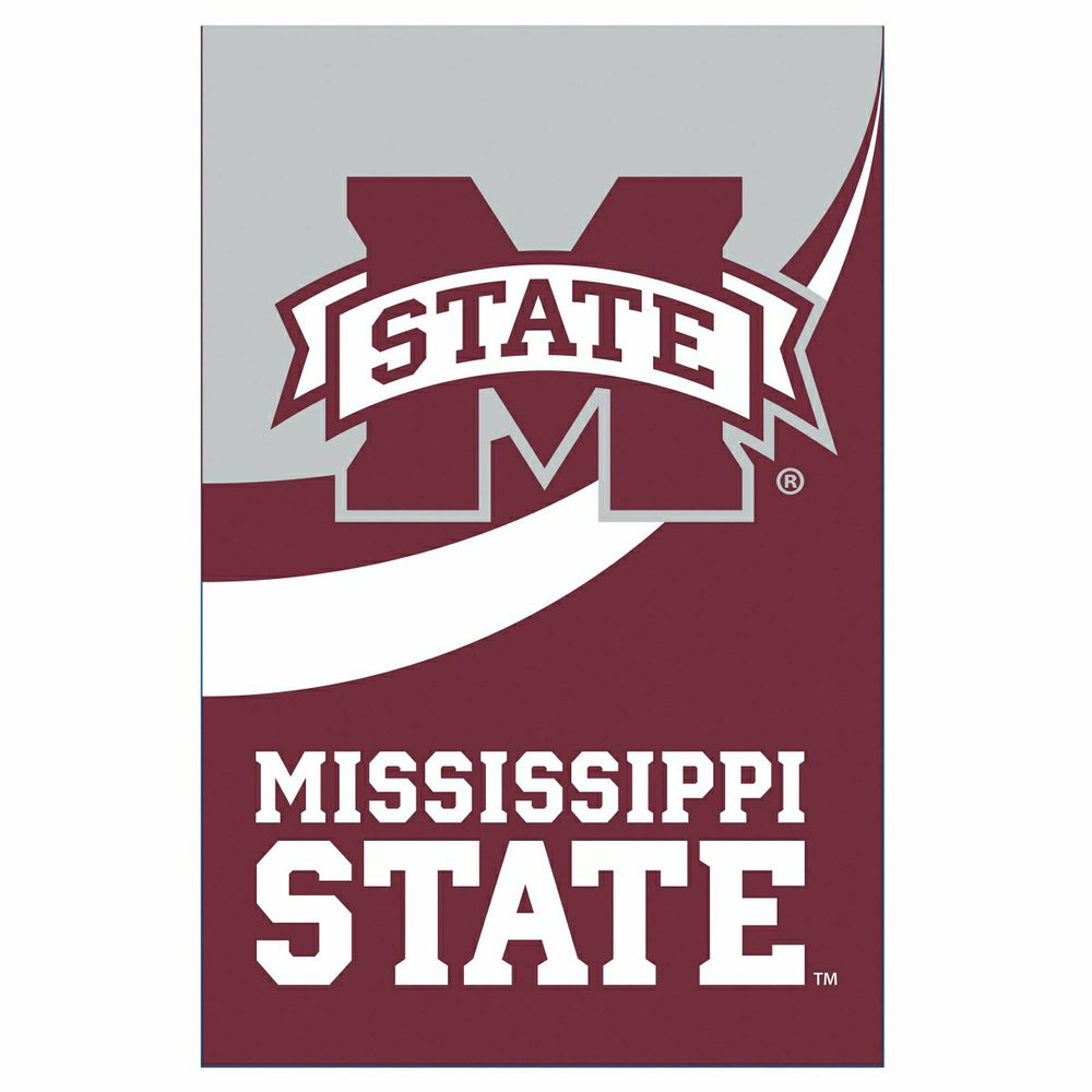 Mississippi State University Burlap Flag House Size - Collegiate Home
