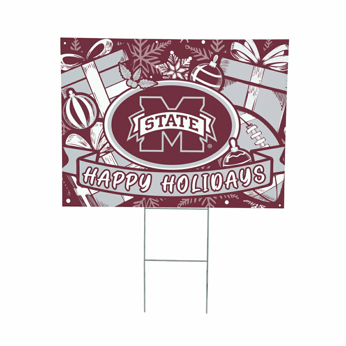 Mississippi State University Yard Sign, Holiday - Collegiate Home