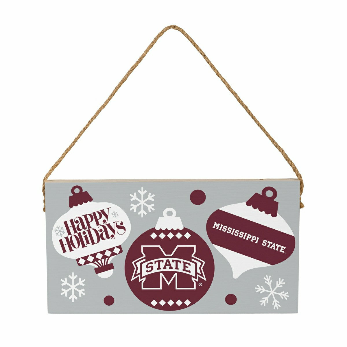 Mississippi State University Holiday Wood Wall Sign, 6x11 - Collegiate Home