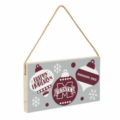 Mississippi State University Holiday Wood Wall Sign, 6x11 - Collegiate Home