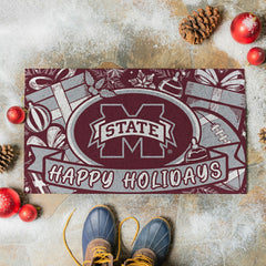 Mississippi State University Holiday PVC Mat, 28"x16" - Collegiate
