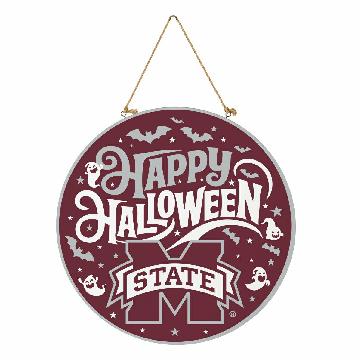 Mississippi State University Halloween Round Door Décor with Hanging R - Collegiate Home