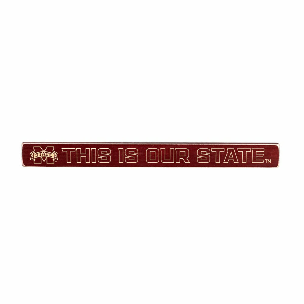 Mississippi State University Engraved Wood Sign, 1.5" x 18" - Collegiate Home
