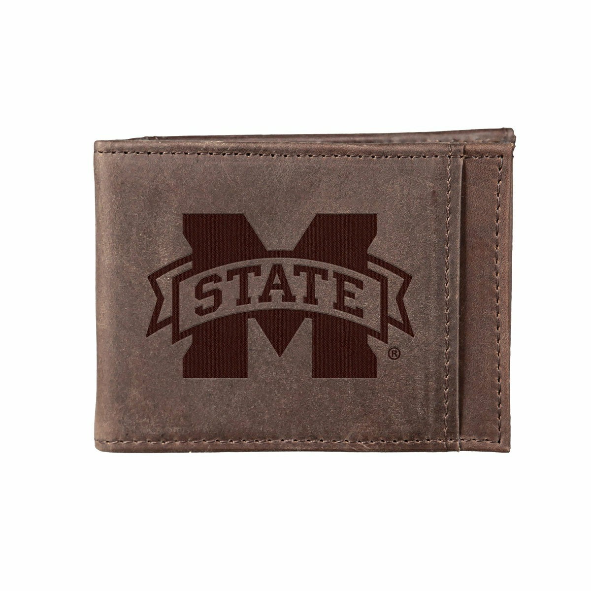Front Pocket Wallet w/ RFID Blocking, Mississippi State University, Br - Collegiate Home