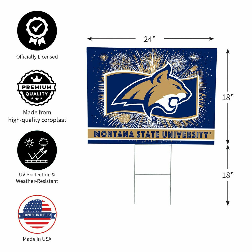 Montana State University Yard Sign, Patriotic - Collegiate Home