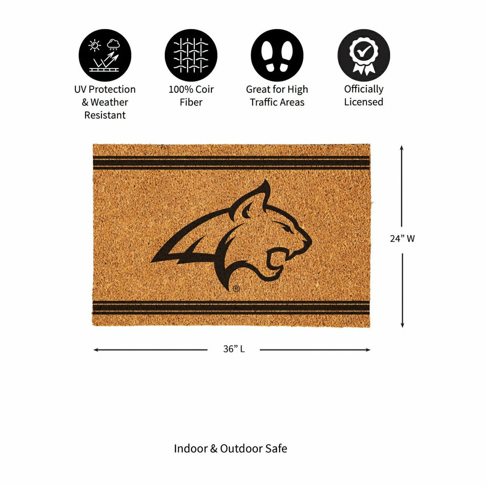 Montana State University Large One Color Coir Mat, 36"x24" - Collegiate