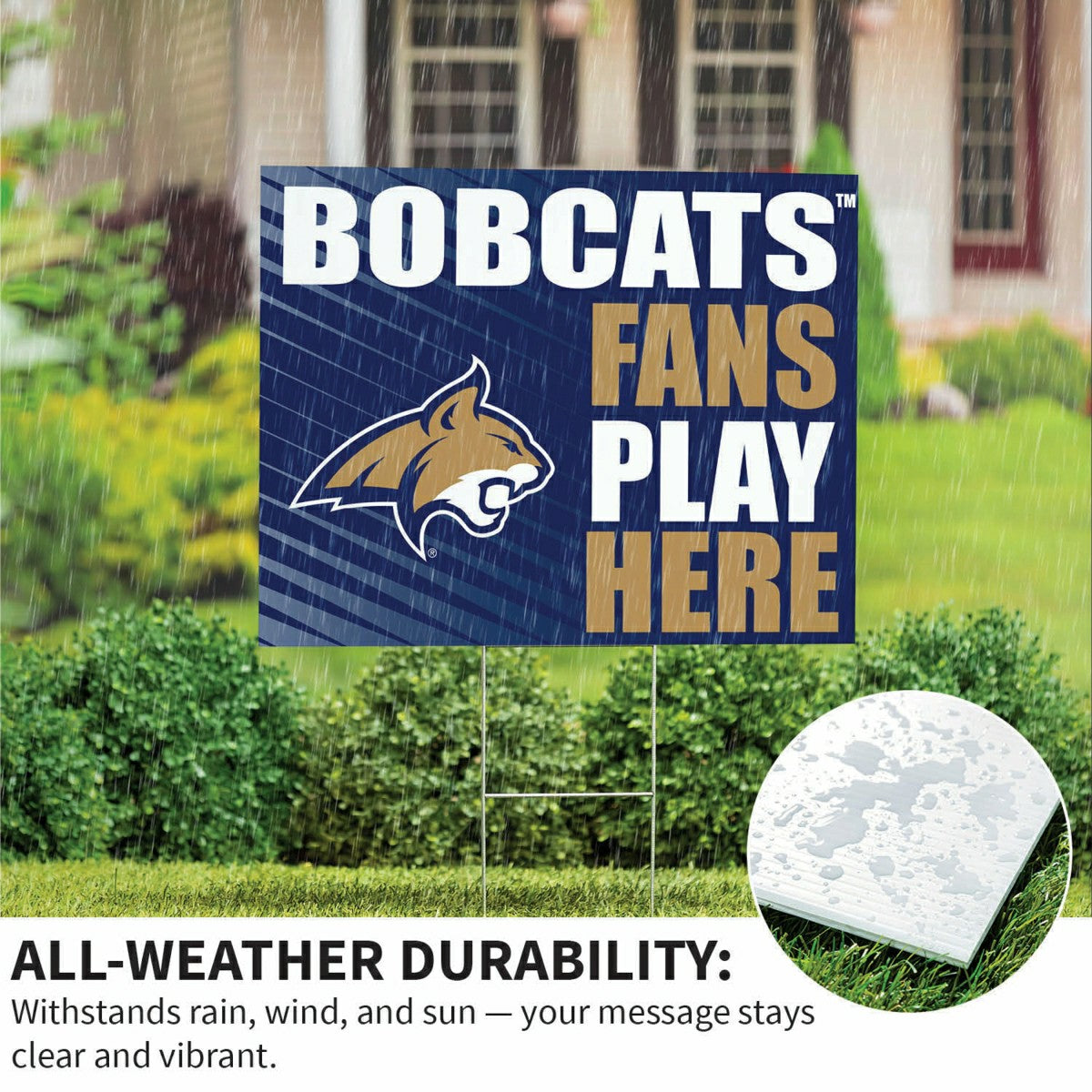 Montana State University Coroplast Yard Sign "Fans Play Here" - Collegiate Home