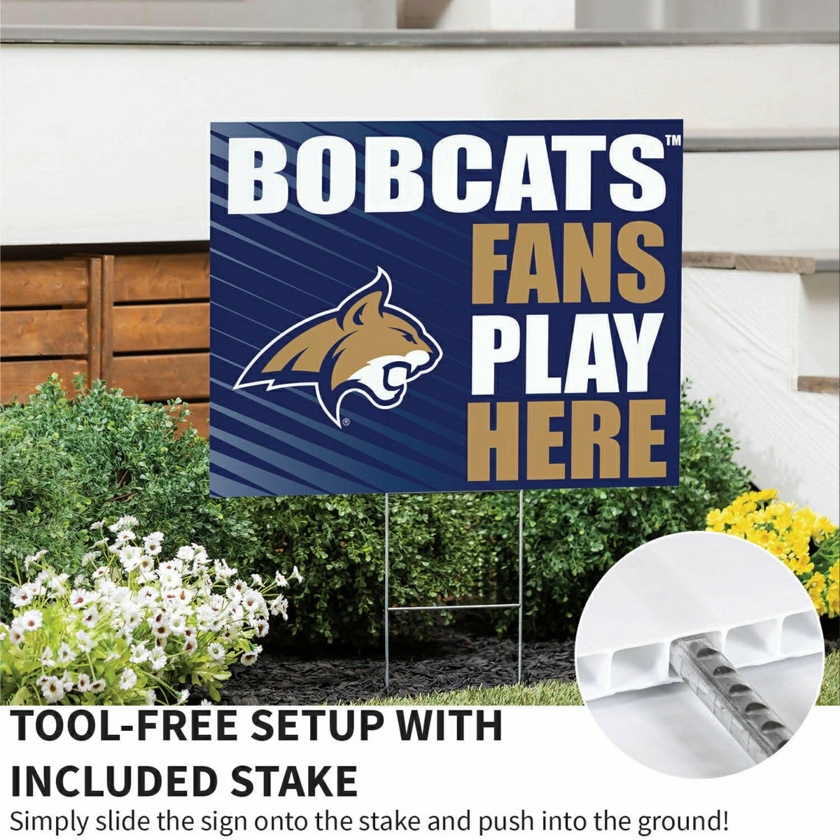 Montana State University Coroplast Yard Sign "Fans Play Here" - Collegiate Home