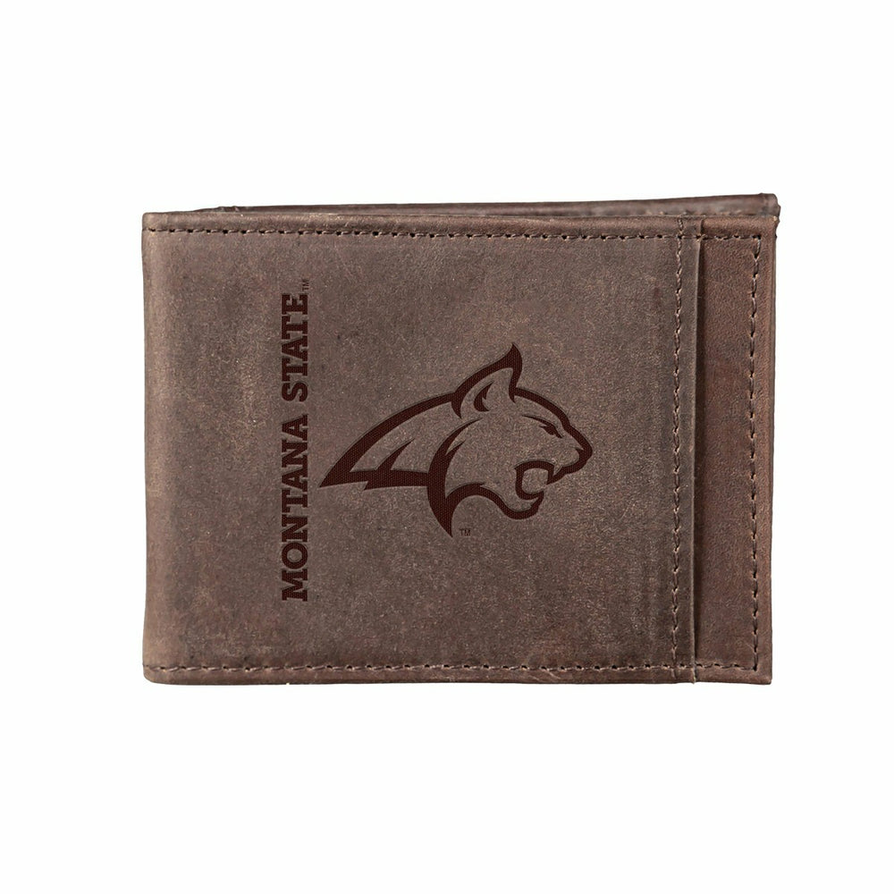 Front Pocket Wallet w/ RFID Blocking, Montana State University, Brown - Collegiate Home