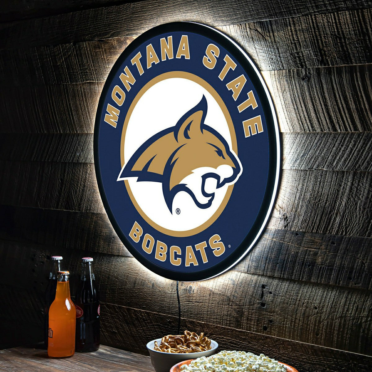 LED Wall Decor, Round, Montana State University - Collegiate Home