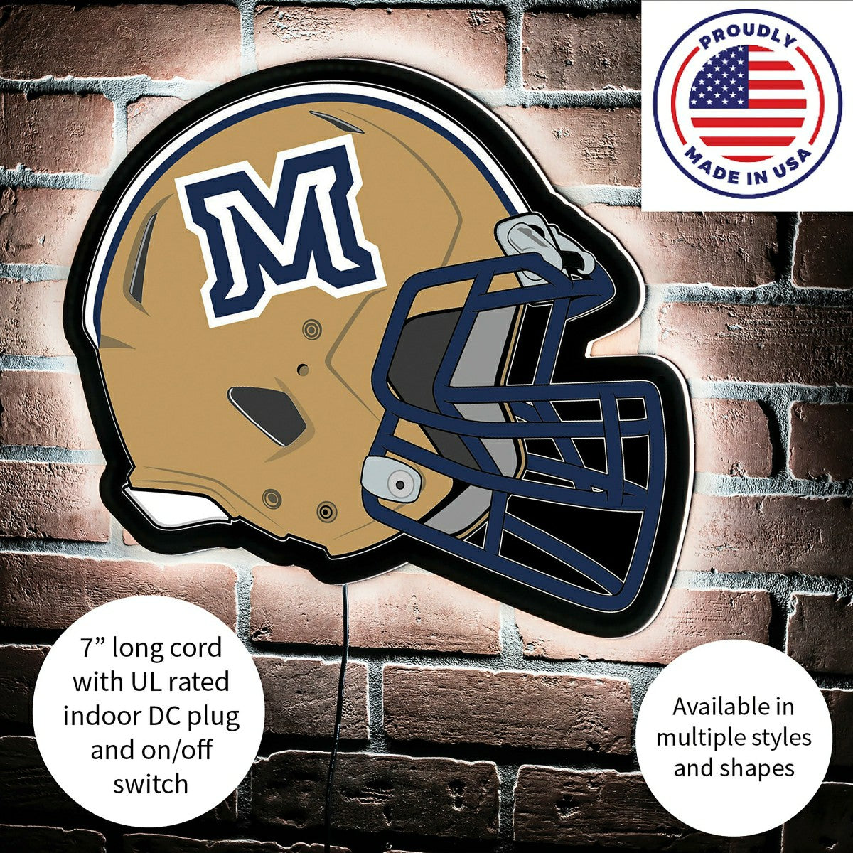 LED Wall Decor, Helmet, Montana State University - Collegiate Home