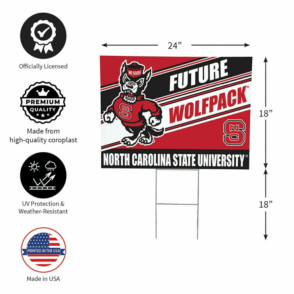 North Carolina State University Coroplast Yard Sign, Future Student - Collegiate Home