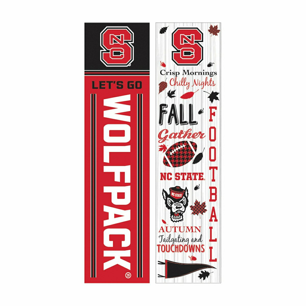 46" Double Sided Leaner, North Carolina State University, Fall Seasona - Collegiate Home