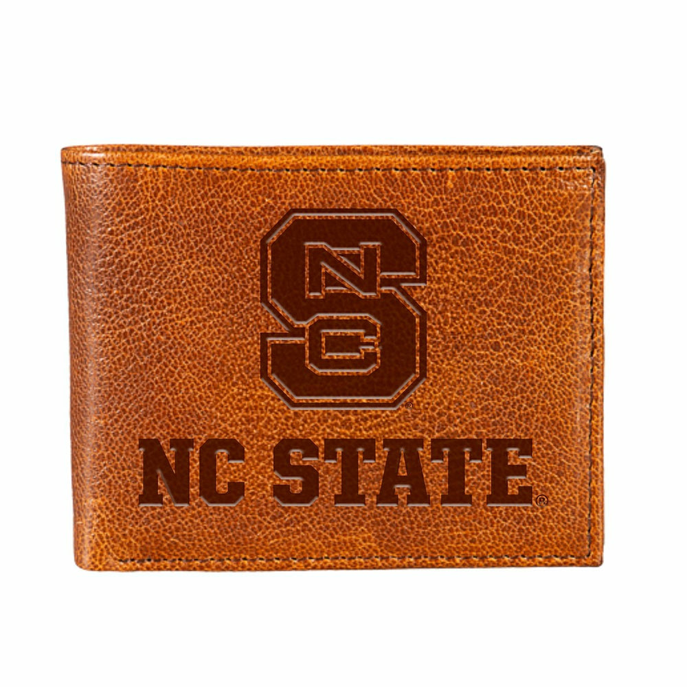 North Carolina State University, Embossed Tumbled Leather Passcase Bi- - Collegiate Home