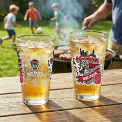 North Carolina State University 16oz Glass pint, Set of 2 - Collegiate Home