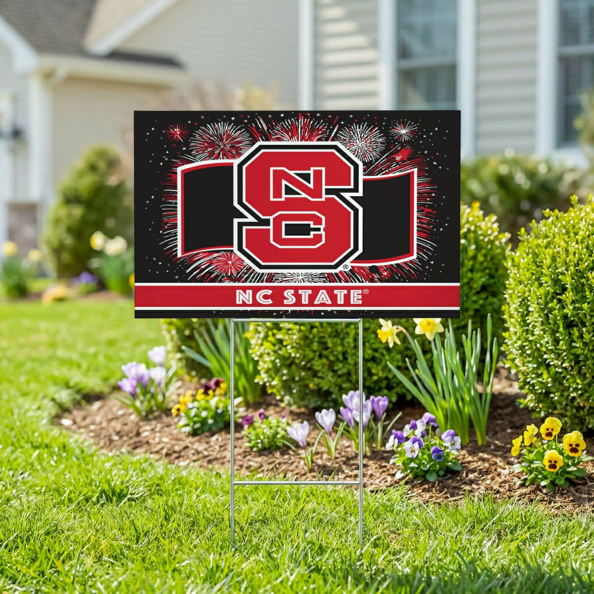 North Carolina State University Yard Sign, Patriotic - Collegiate Home