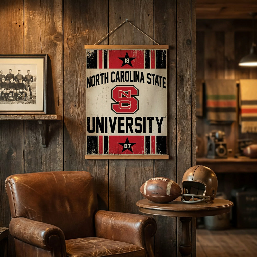North Carolina State University, Canvas Wall Tapestry, Medium, 36x24 - Collegiate Home