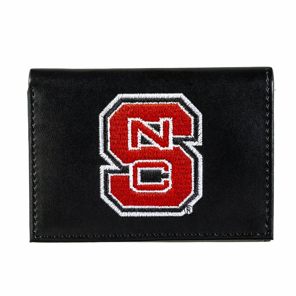 North Carolina State University Black Tri-Fold Embroidered Wallet w/ RFID Blocking - Collegiate Home
