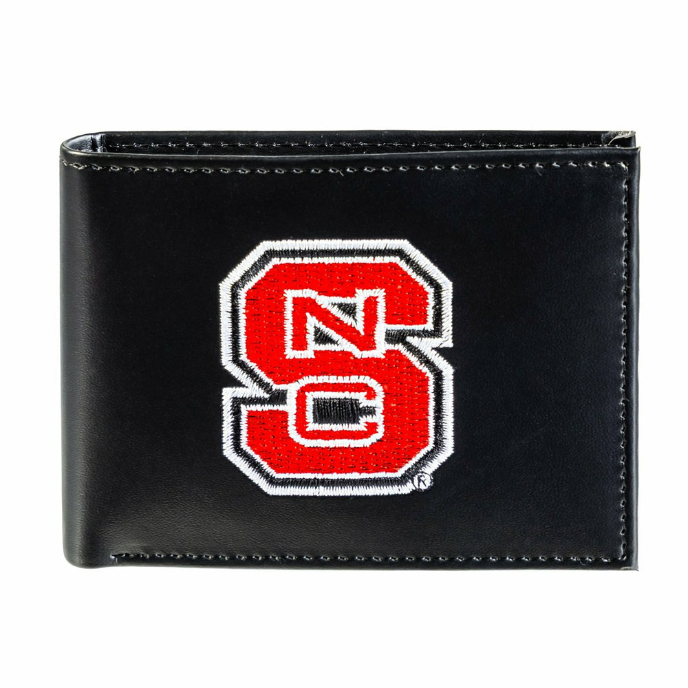 North Carolina State University Black Bi-Fold Embroidered Wallet w/ RFID Blocking - Collegiate Home