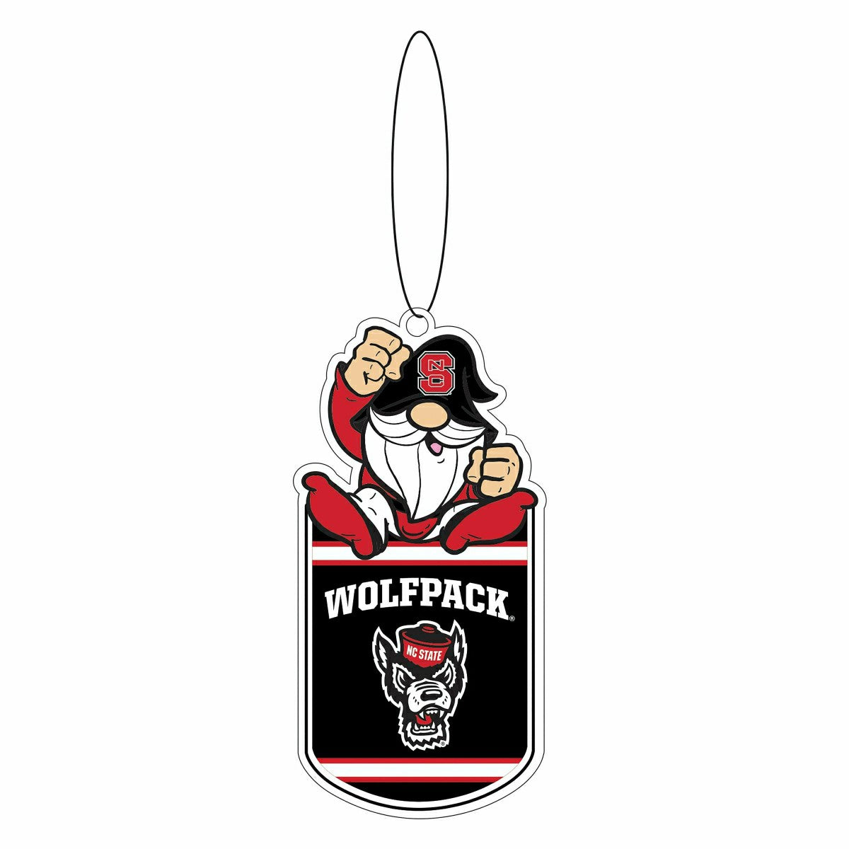 North Carolina State University Gift Tag Ornament, Gnome Fan - Collegiate Home