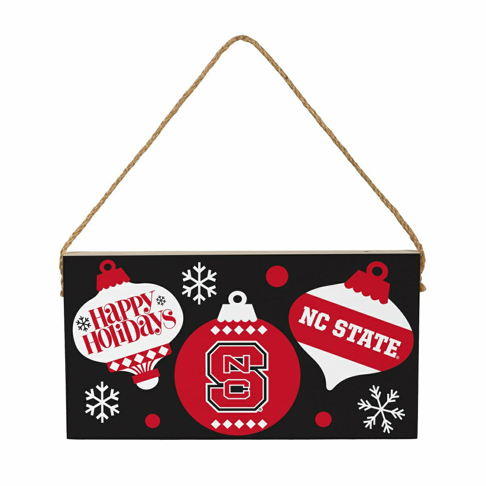 North Carolina State University Holiday Wood Wall Sign, 6x11 - Collegiate Home