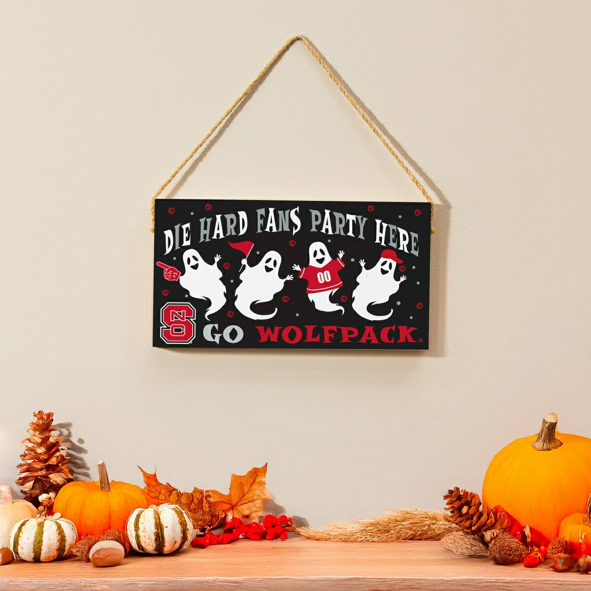 North Carolina State University Halloween Wood Wall Sign, 6x11 - Collegiate Home