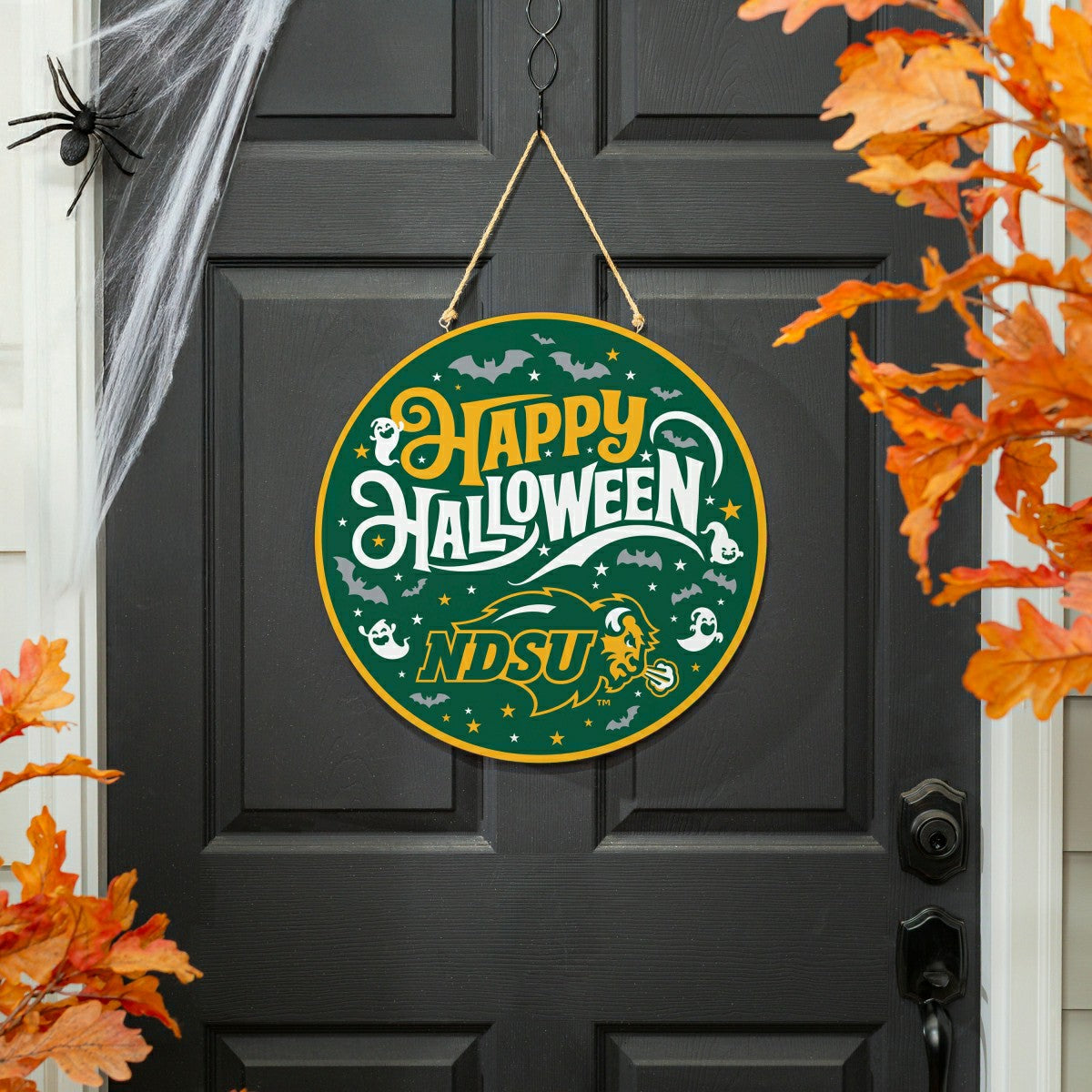 North Dakota State University Halloween Round Door Décor with Hanging  - Collegiate Home