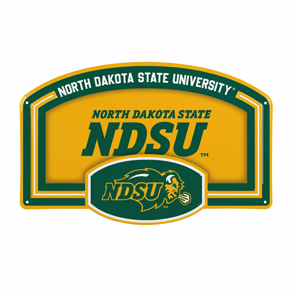North Dakota State University USA Embossed Steel Wall Sign, 11" x 17" - Collegiate Home