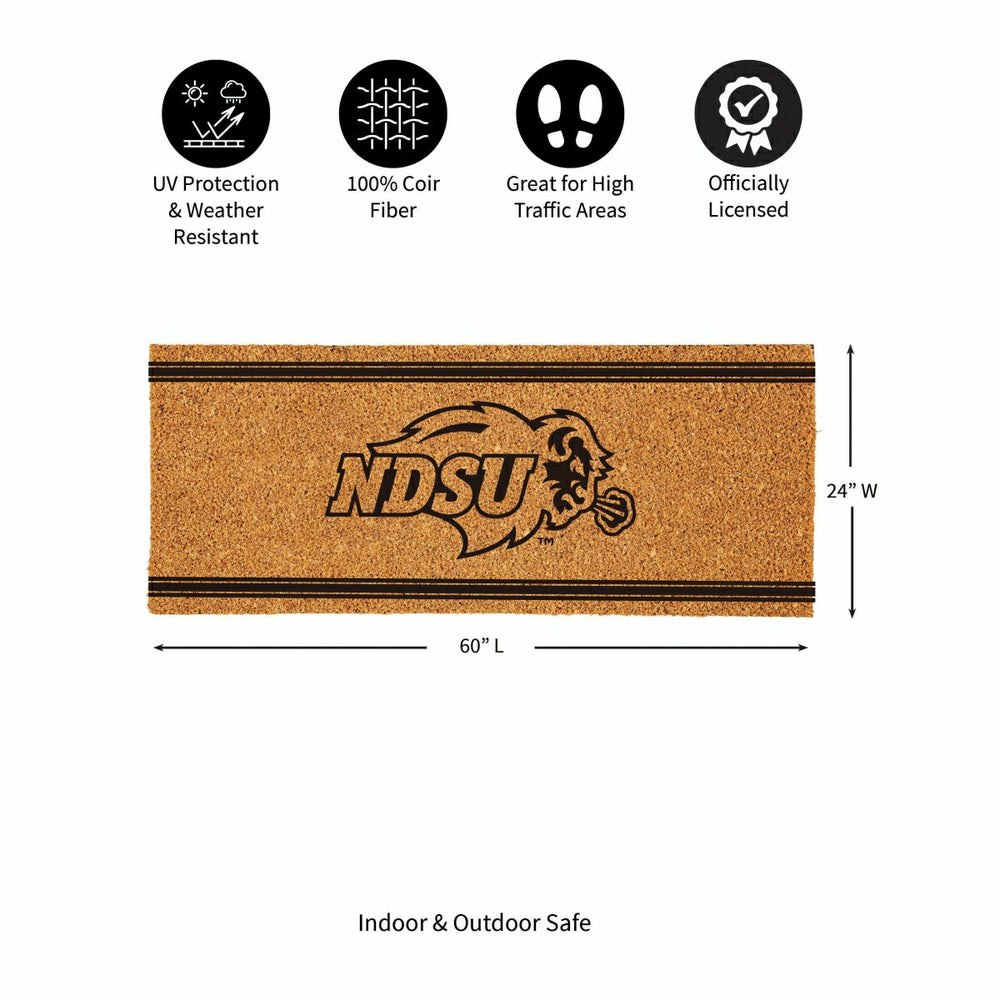 North Dakota State University Extra Large One Color Coir Mat, 60"x24" - Collegiate