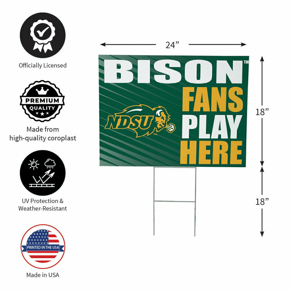 North Dakota State University Coroplast Yard Sign "Fans Play Here" - Collegiate Home