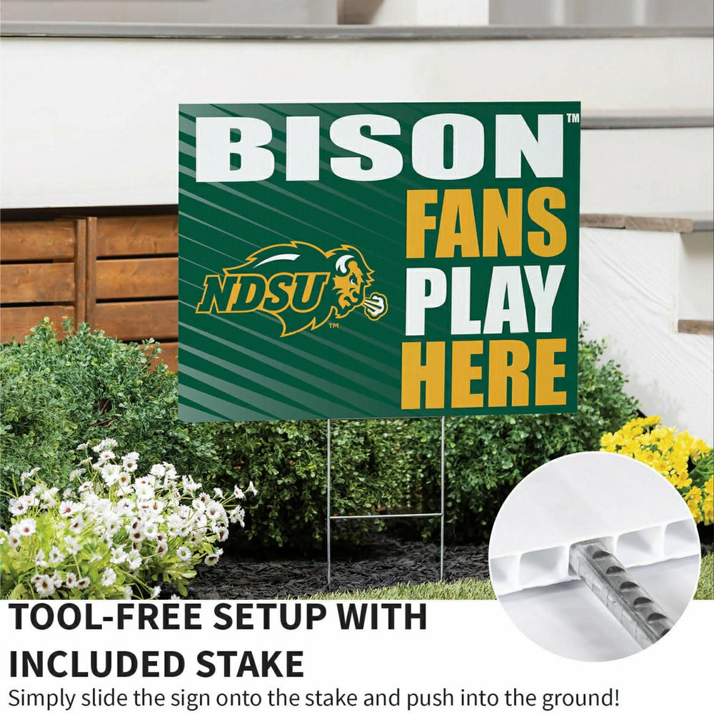 North Dakota State University Coroplast Yard Sign "Fans Play Here" - Collegiate Home