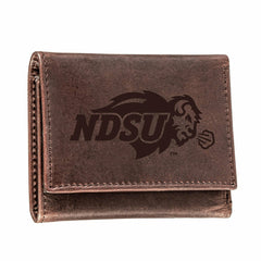 North Dakota State University, Tri-Fold Wallet, Brown, CH, 100% Genuin - Collegiate Home