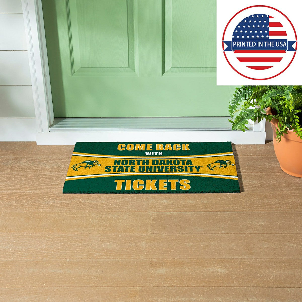 28" x 16" PVC Trapper Mat, Come Back with Tickets, North Dakota State  - Collegiate