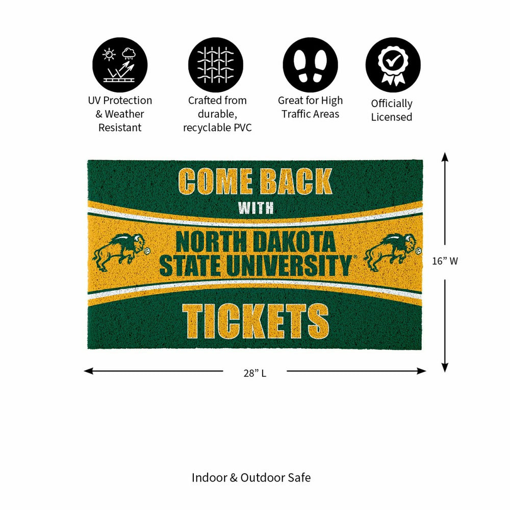 28" x 16" PVC Trapper Mat, Come Back with Tickets, North Dakota State  - Collegiate