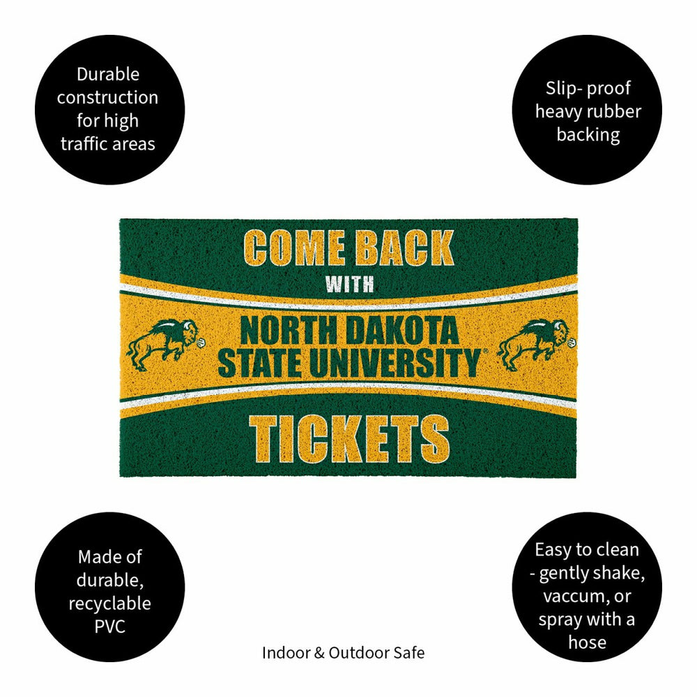 28" x 16" PVC Trapper Mat, Come Back with Tickets, North Dakota State  - Collegiate