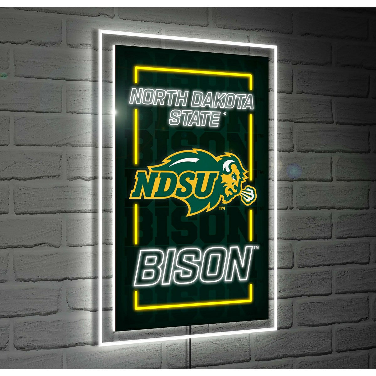 North Dakota State University College Rectangle Neolite LED Decor - Collegiate Sale Home