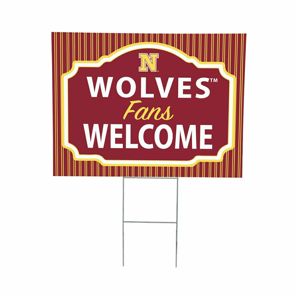 Northern State University Coroplast Yard Sign, "Fans Welcome" - Collegiate Home