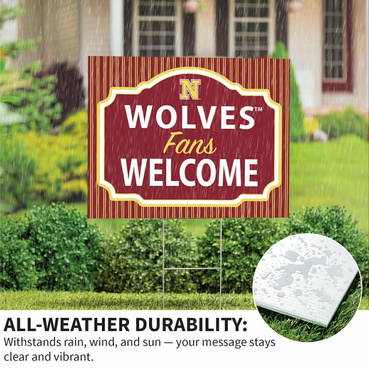 Northern State University Coroplast Yard Sign, "Fans Welcome" - Collegiate Home