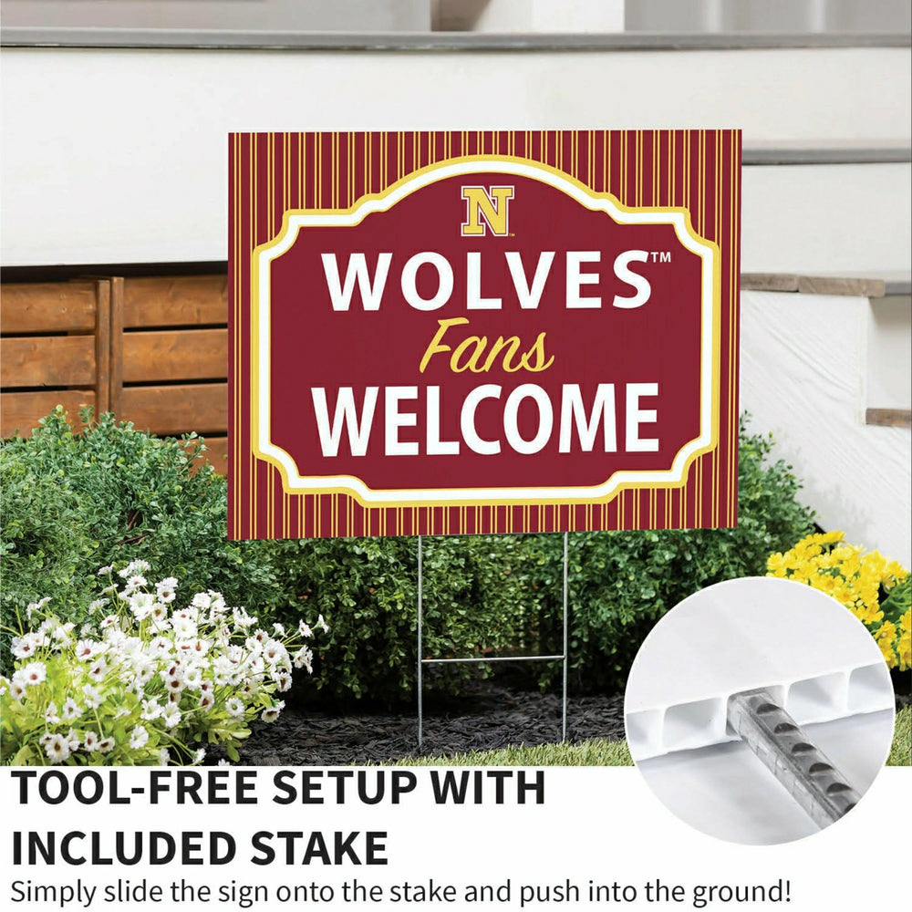 Northern State University Coroplast Yard Sign, "Fans Welcome" - Collegiate Home