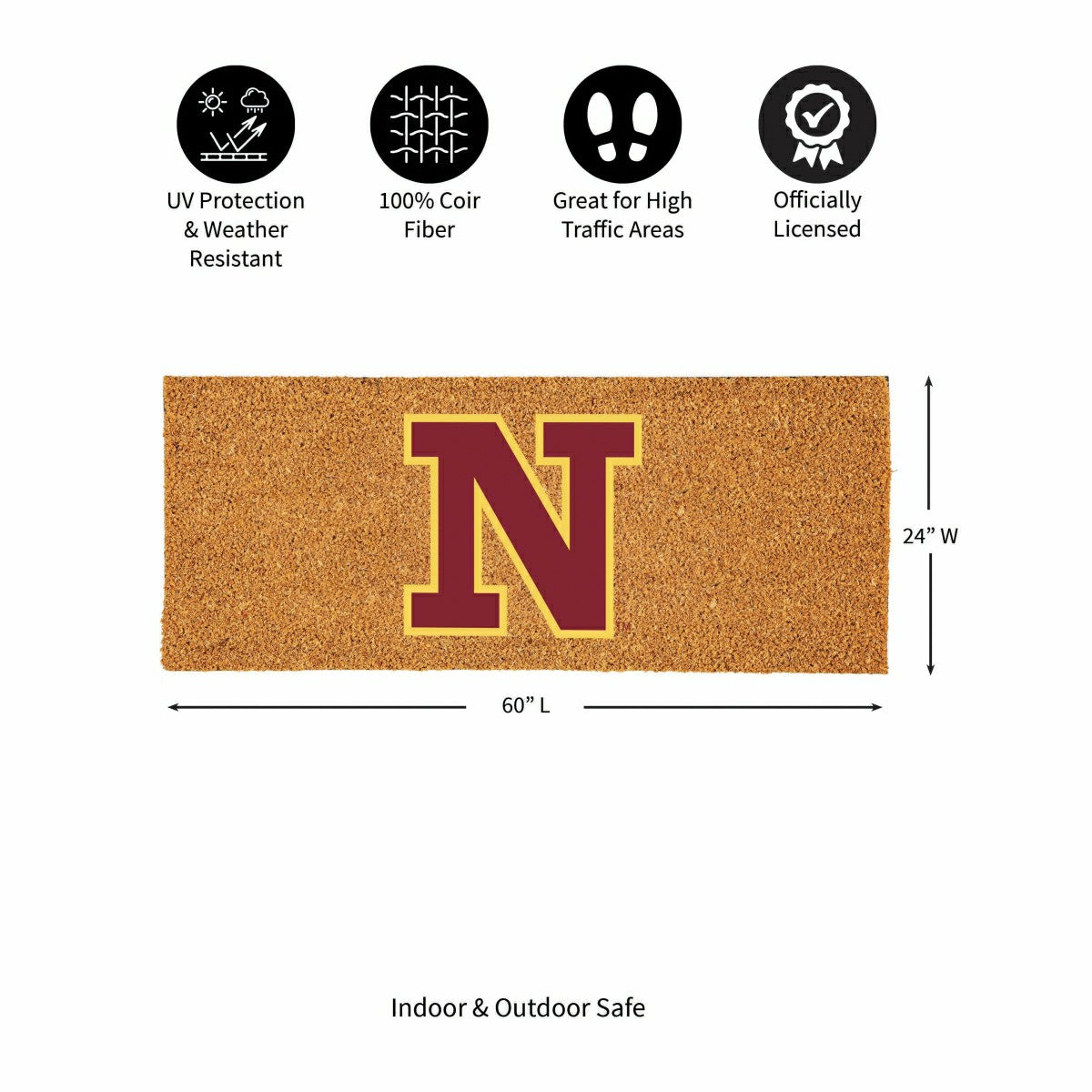Northern State University Extra Large Full Color Coir Mat, 60"x24" - Collegiate