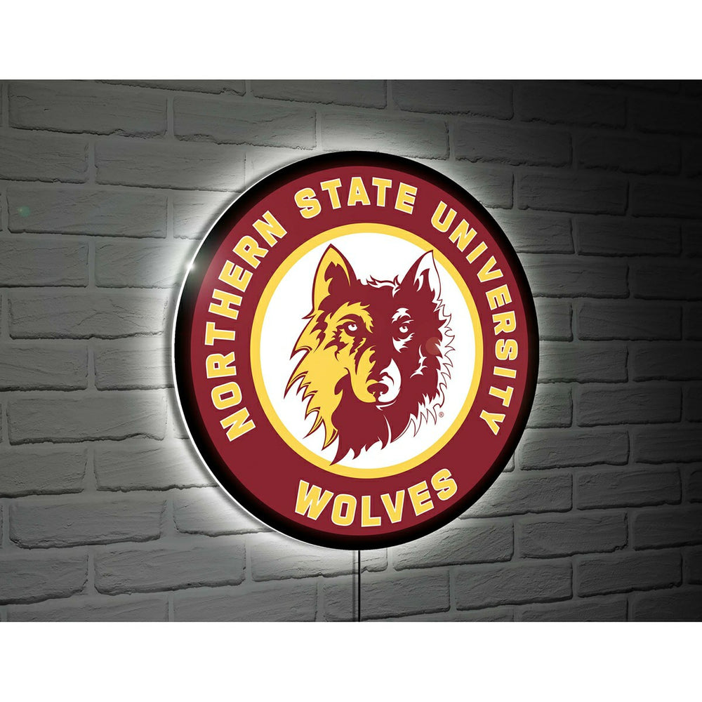 LED Wall Decor, Edgelite, Large Round, College, Northern State Univers - Collegiate Home