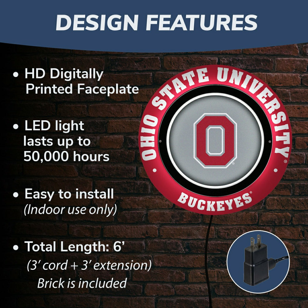 Ohio State University, Metal Lite, Round - Collegiate