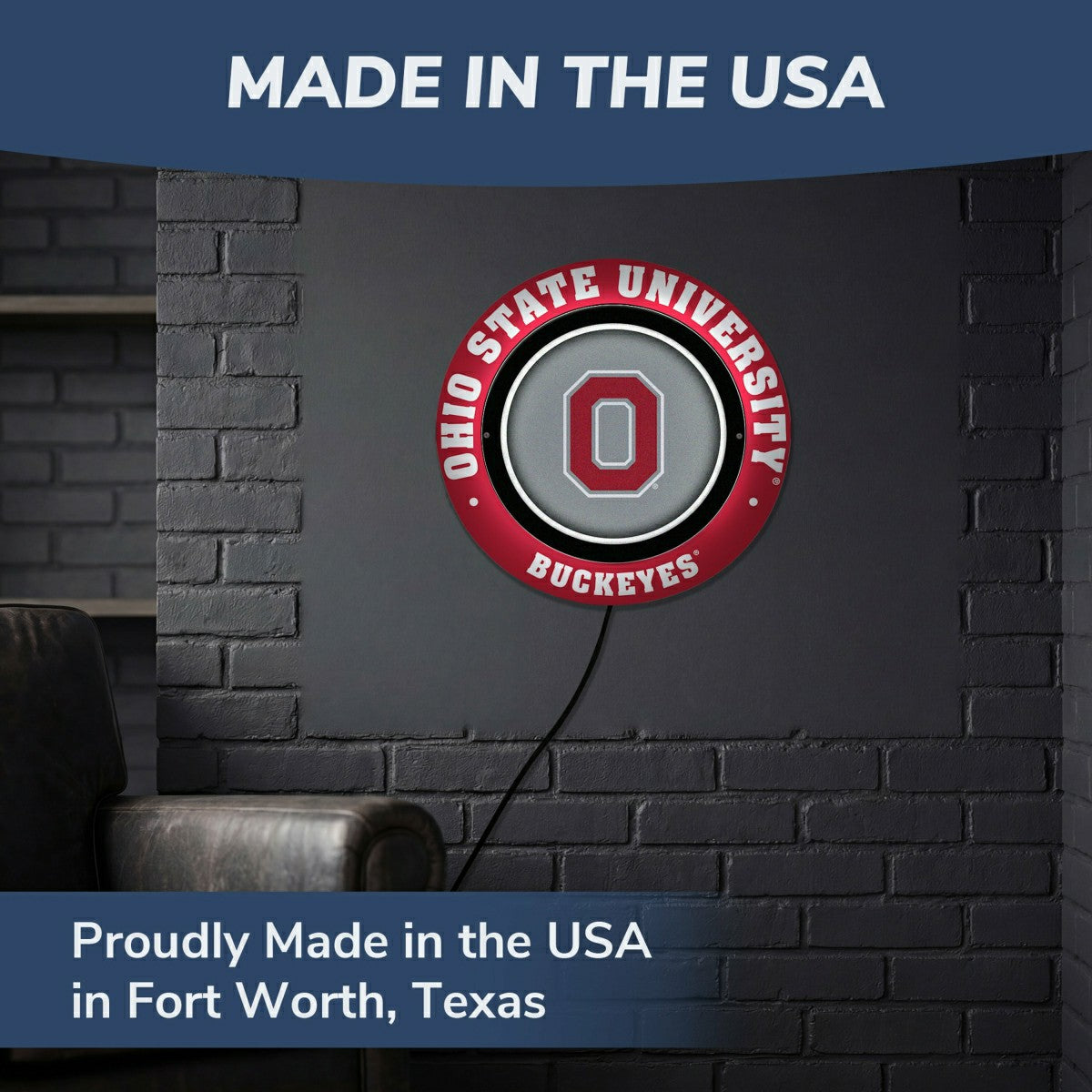 Ohio State University, Metal Lite, Round - Collegiate