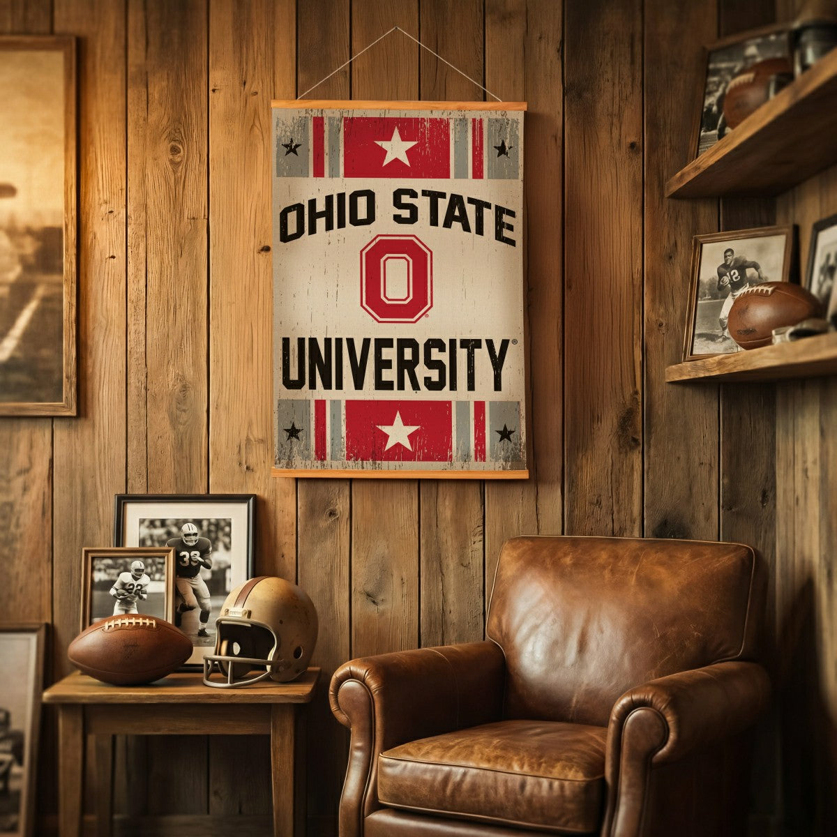 Ohio State University, Canvas Wall Tapestry, Medium, 36x24 - Collegiate Home