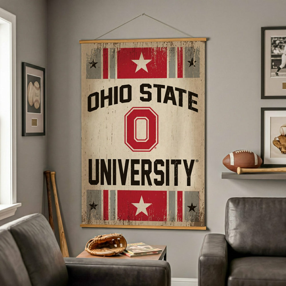 Ohio State University, Canvas Wall Tapestry, Large, 54x36 - Collegiate Home